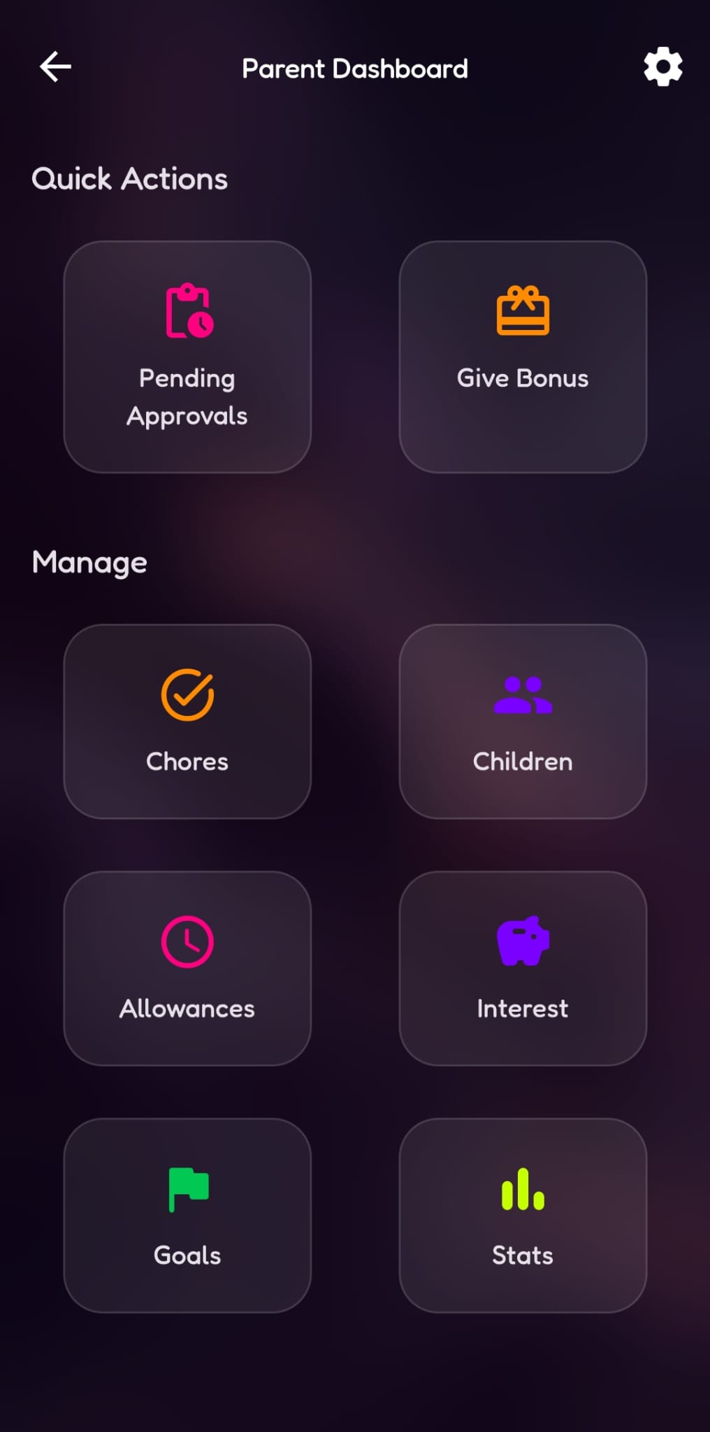 Parent dashboard